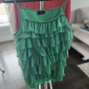 Elegant Green Ruffled Camisole